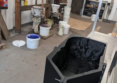 Résidence Encore à la traine avec Pauline Castra, dans les ateliers de Pastels Girault.