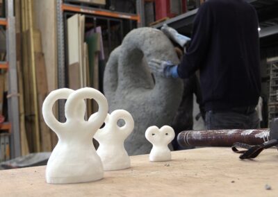 Production des sculptures de Bevis Martin et Charlie Youle / 1% collège Jacques Ellul
